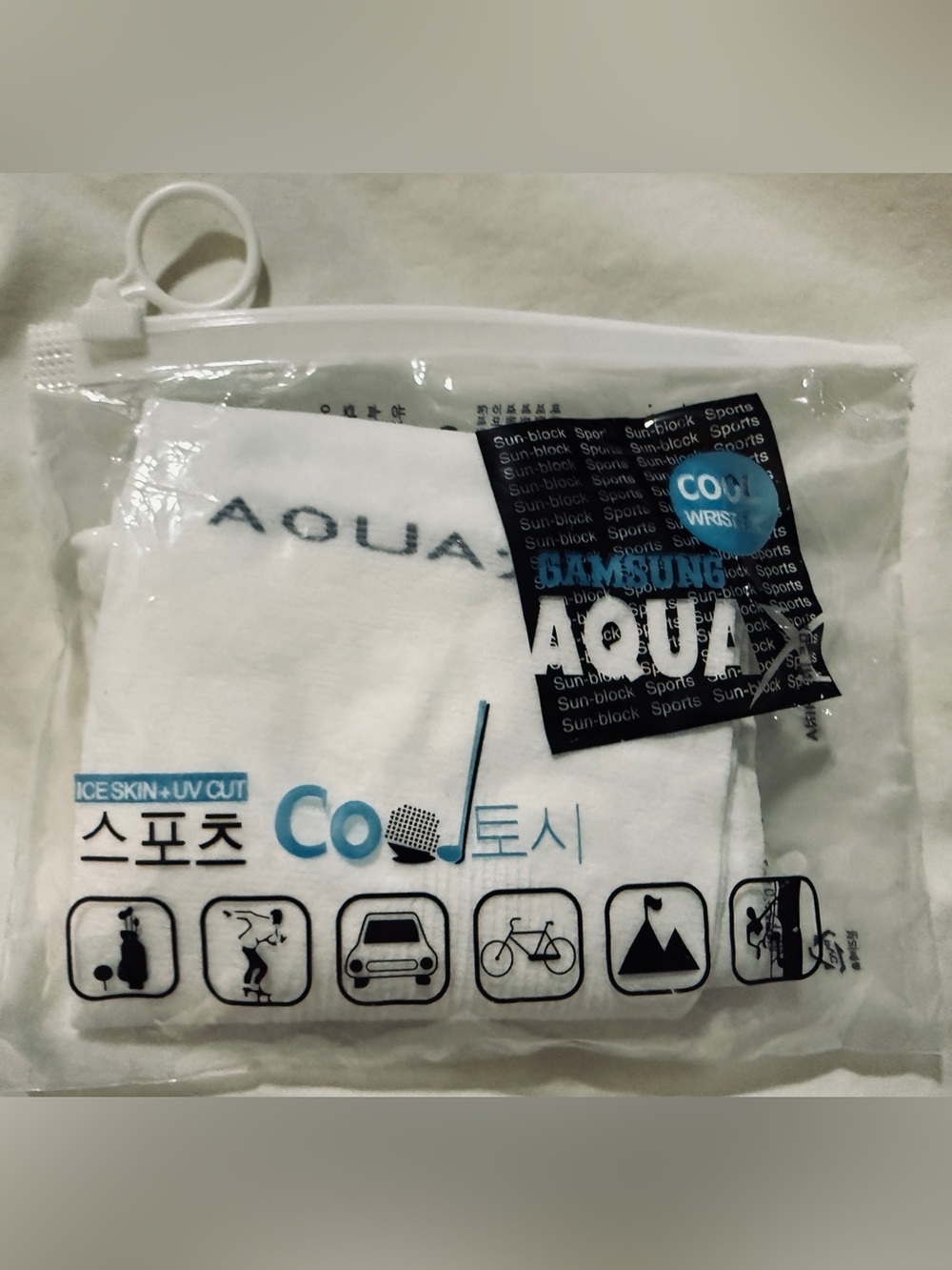 Milan Gamsung Aqua X White Arm Sleeve, UV Protection, One Size, 1 Pair